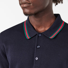 Silk Cotton Polo Shirt With Web
