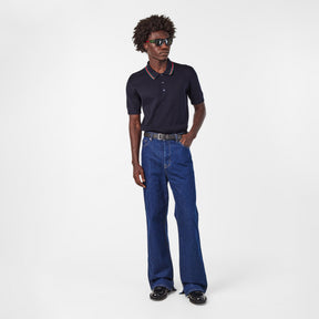 Silk Cotton Polo Shirt With Web