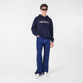 Printed Cotton Jersey Hooded Sweatshirt