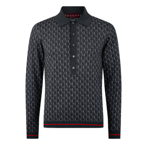 Long Sleeve Knit Polo Shirt