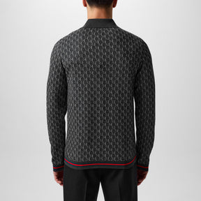 Long Sleeve Knit Polo Shirt