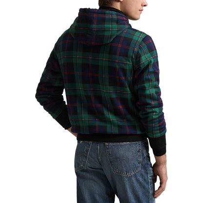 Plaid Pile Fleece-Lined Hoodie
