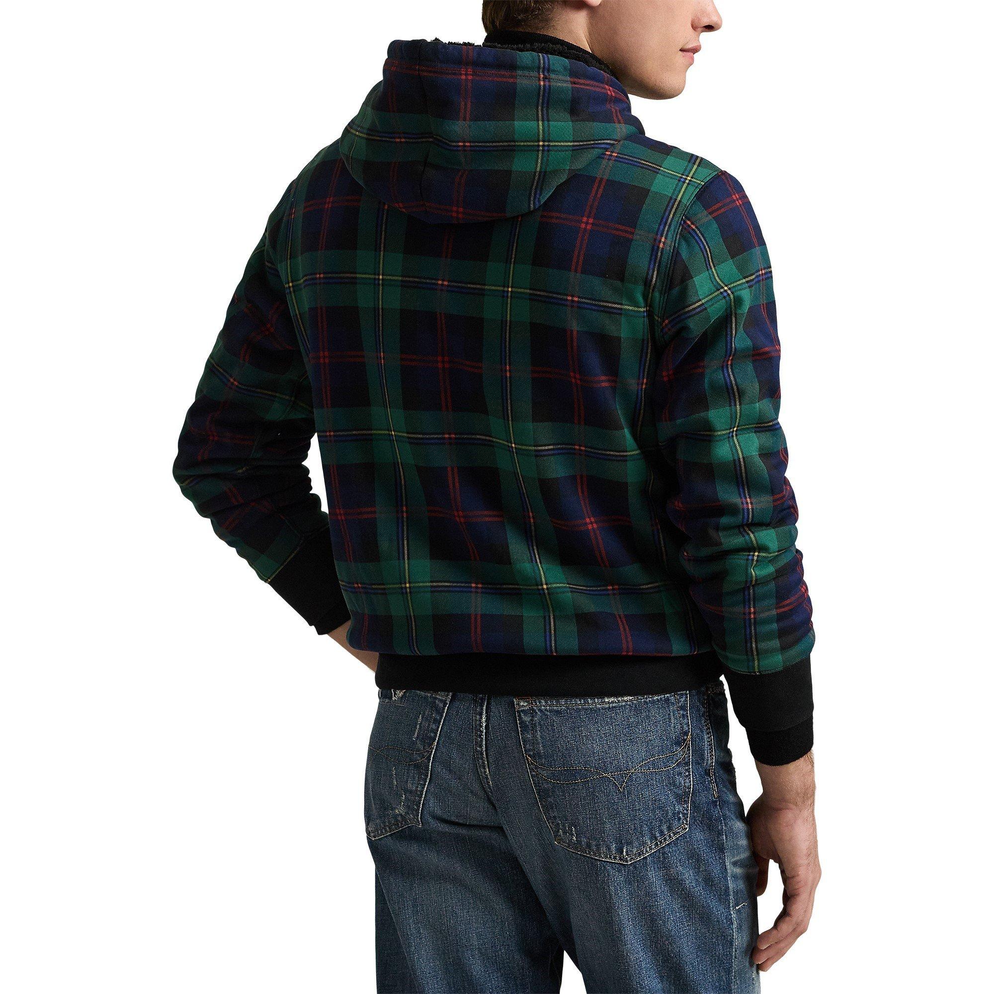 Plaid Pile Fleece-Lined Hoodie