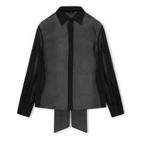 Silk-Chiffon Bow Blouse