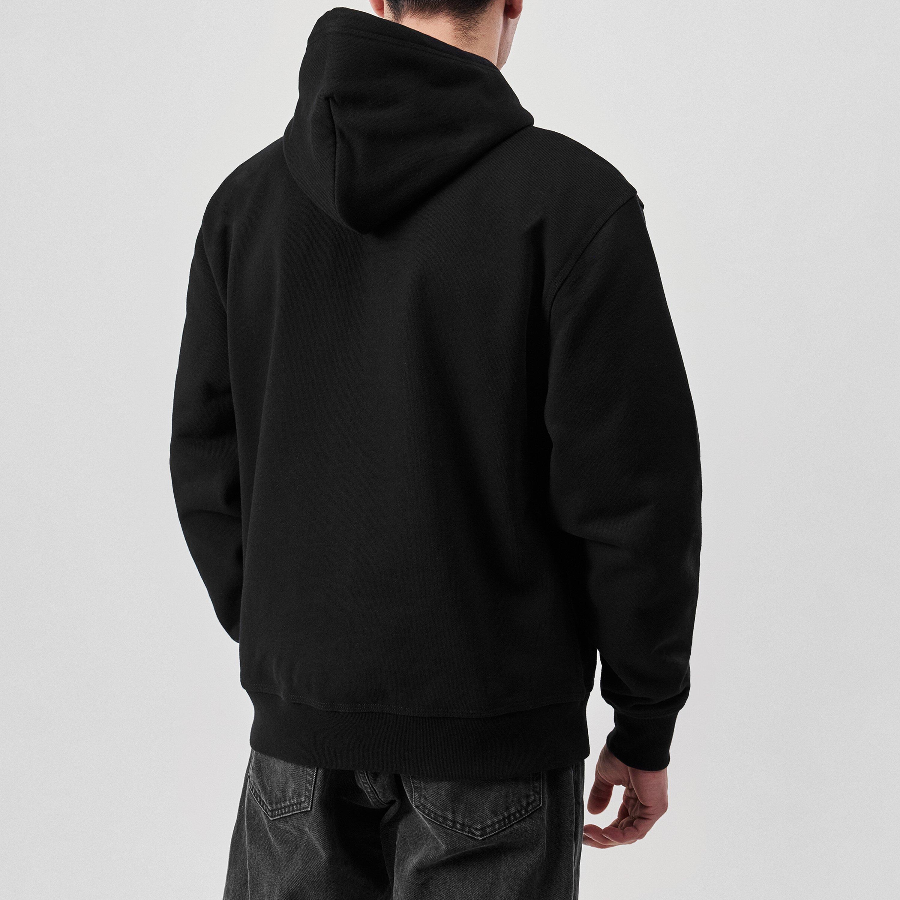 Check Label Zipped Hoodie