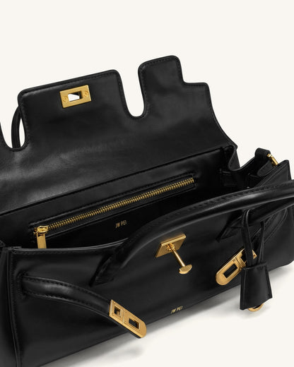 Yara Small Top Handle Shoulder Bag - Deep Coffee