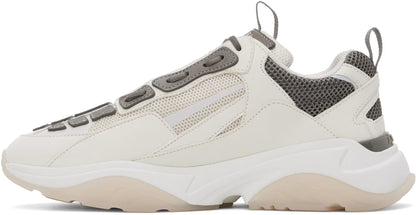 White & Gray Bone Runner Sneakers