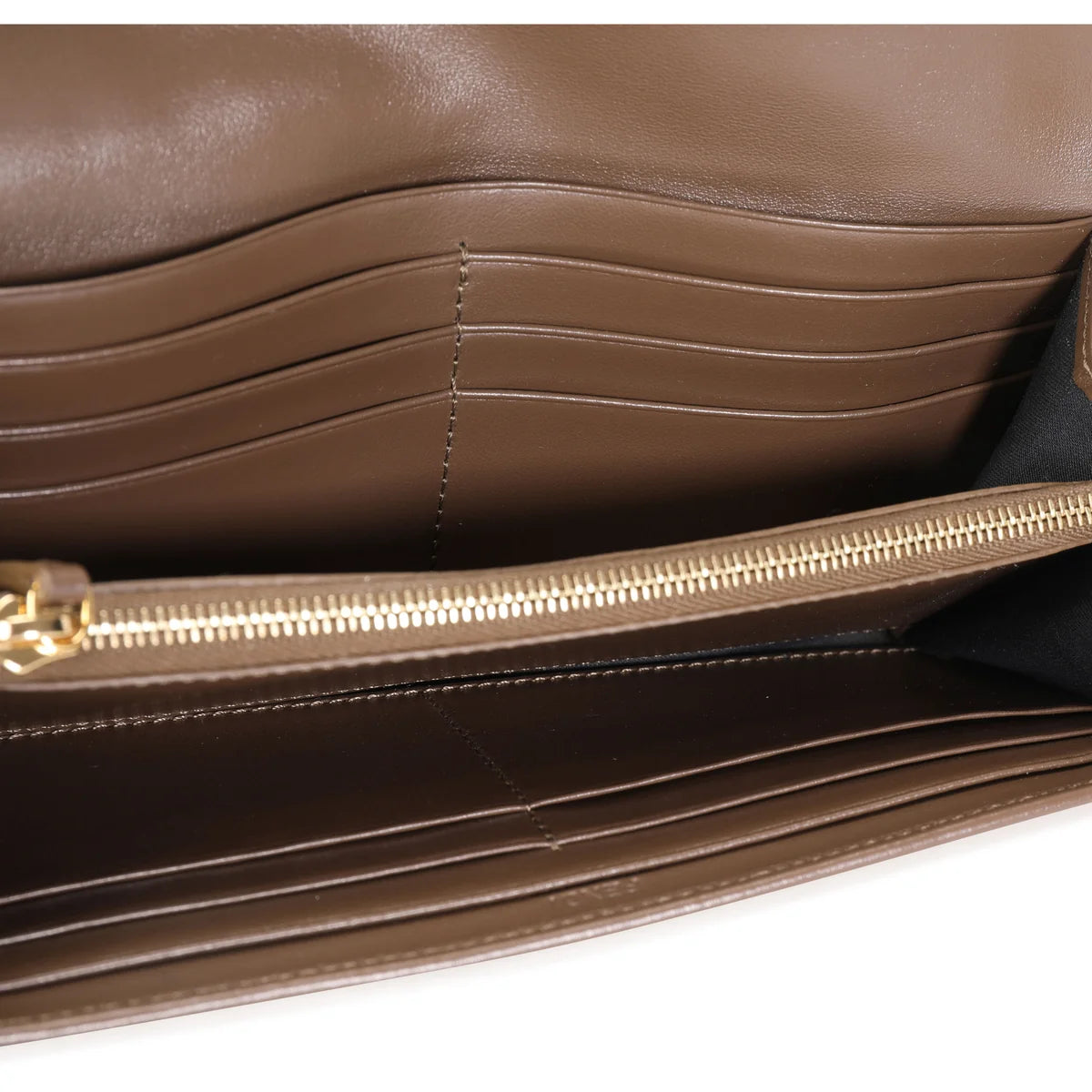 Fendi Black & Brown Zucca-Embossed Leather Continental Wallet