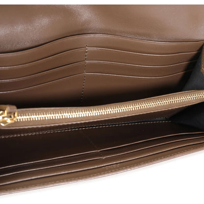 Fendi Black & Brown Zucca-Embossed Leather Continental Wallet