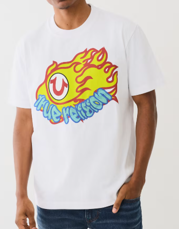 FLAME EMBROIDERED LOGO TEE