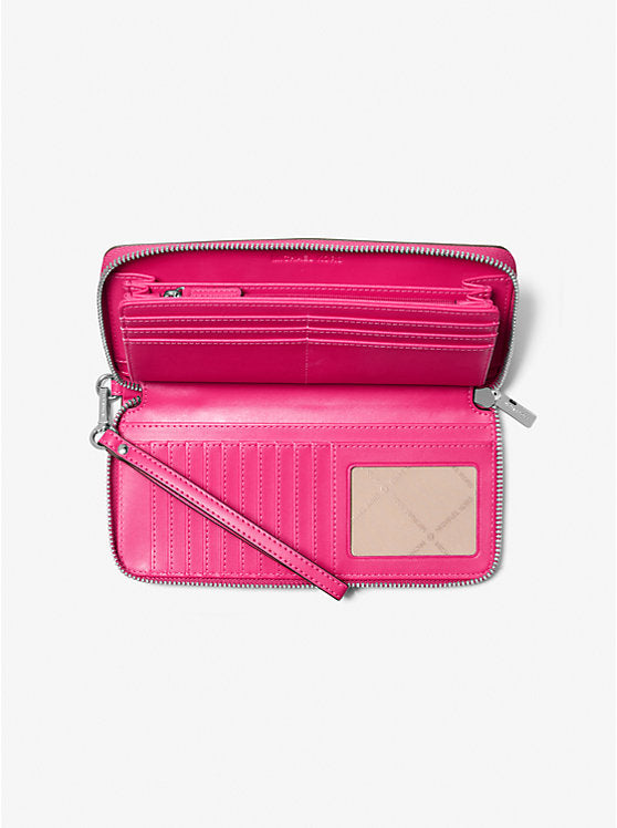 Jet Set Travel Zebra Print Calf Hair Continental Wallet