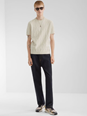 Fendi White Crewneck T-Shirt with All-Over FF Logo Embroidery in Cotton Man