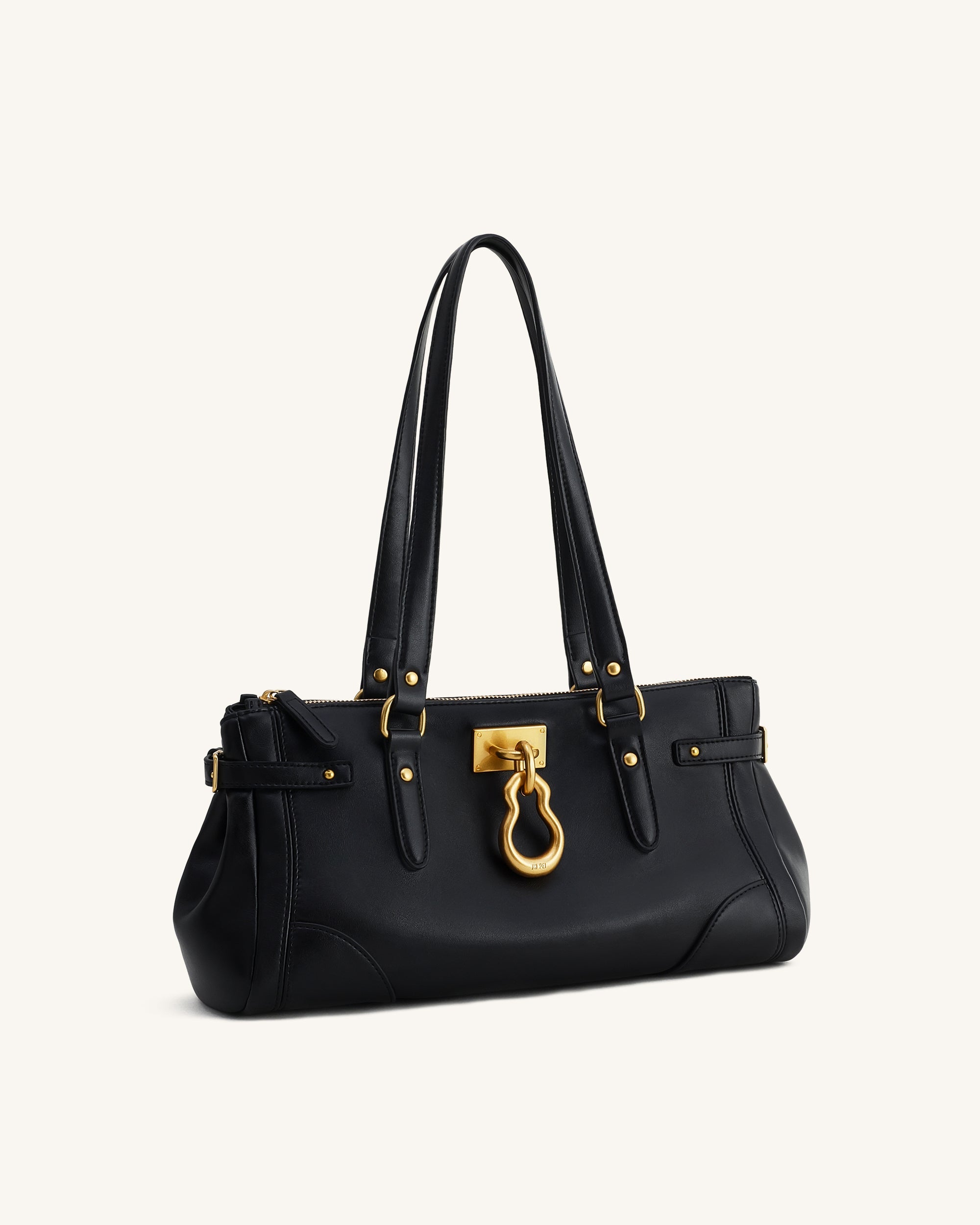 Yvette Elongated Tote Bag - Dark Brown
