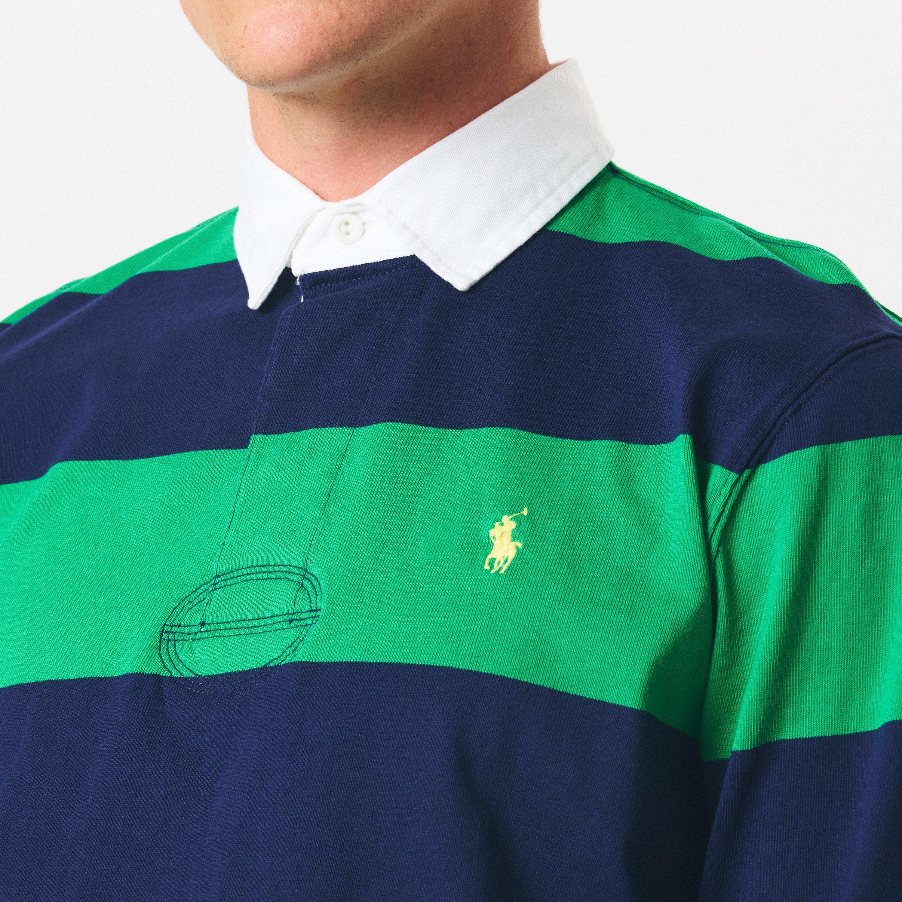 Men's Stripe Rugby Polo Shirt