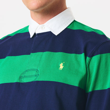 Men's Stripe Rugby Polo Shirt