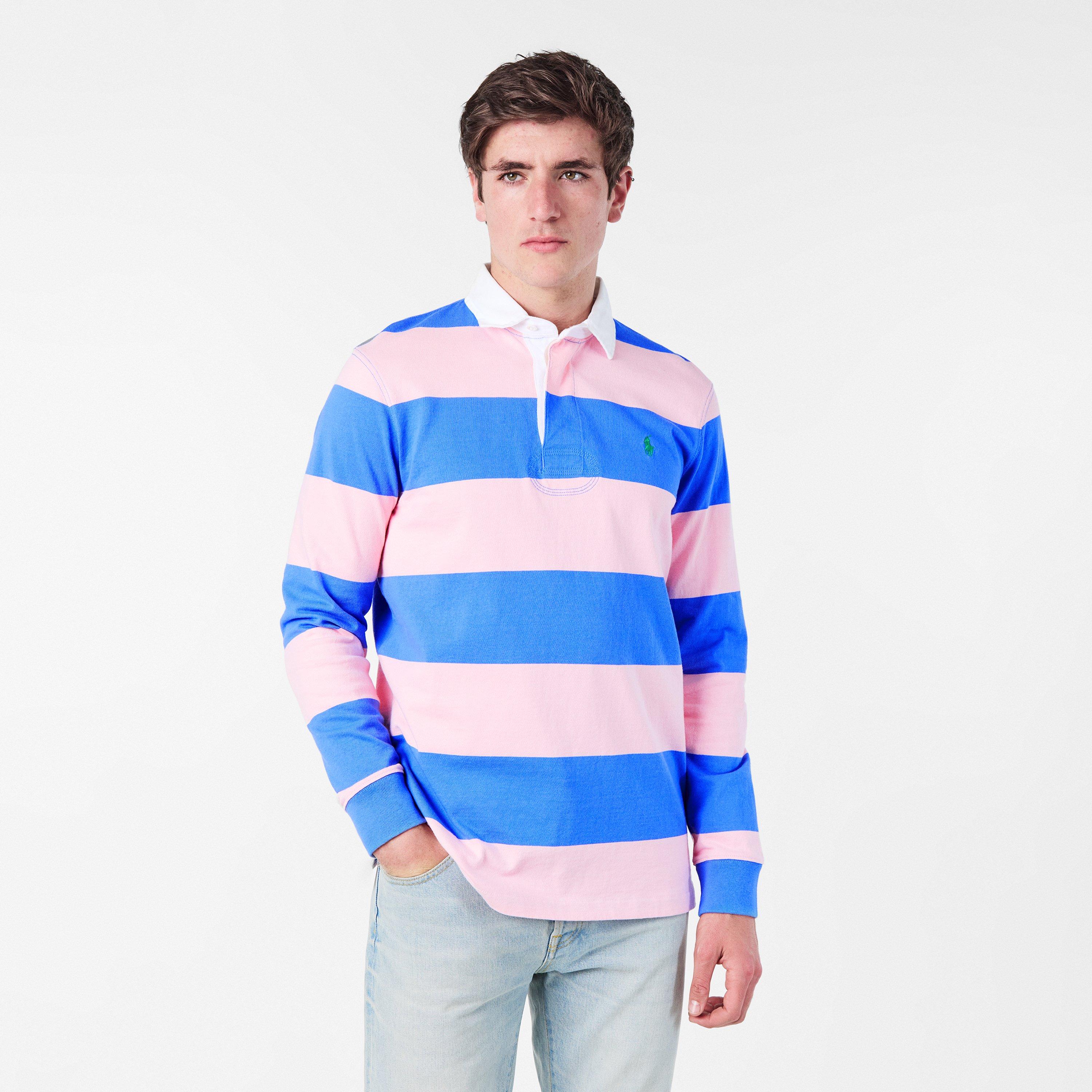 Men's Stripe Rugby Polo Shirt