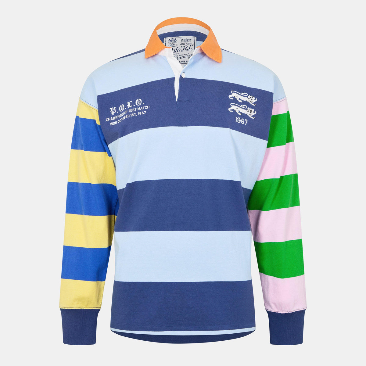 Men's Multi-Stripe Rugby Polo Shirt