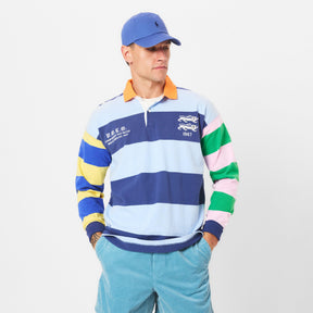 Men's Multi-Stripe Rugby Polo Shirt