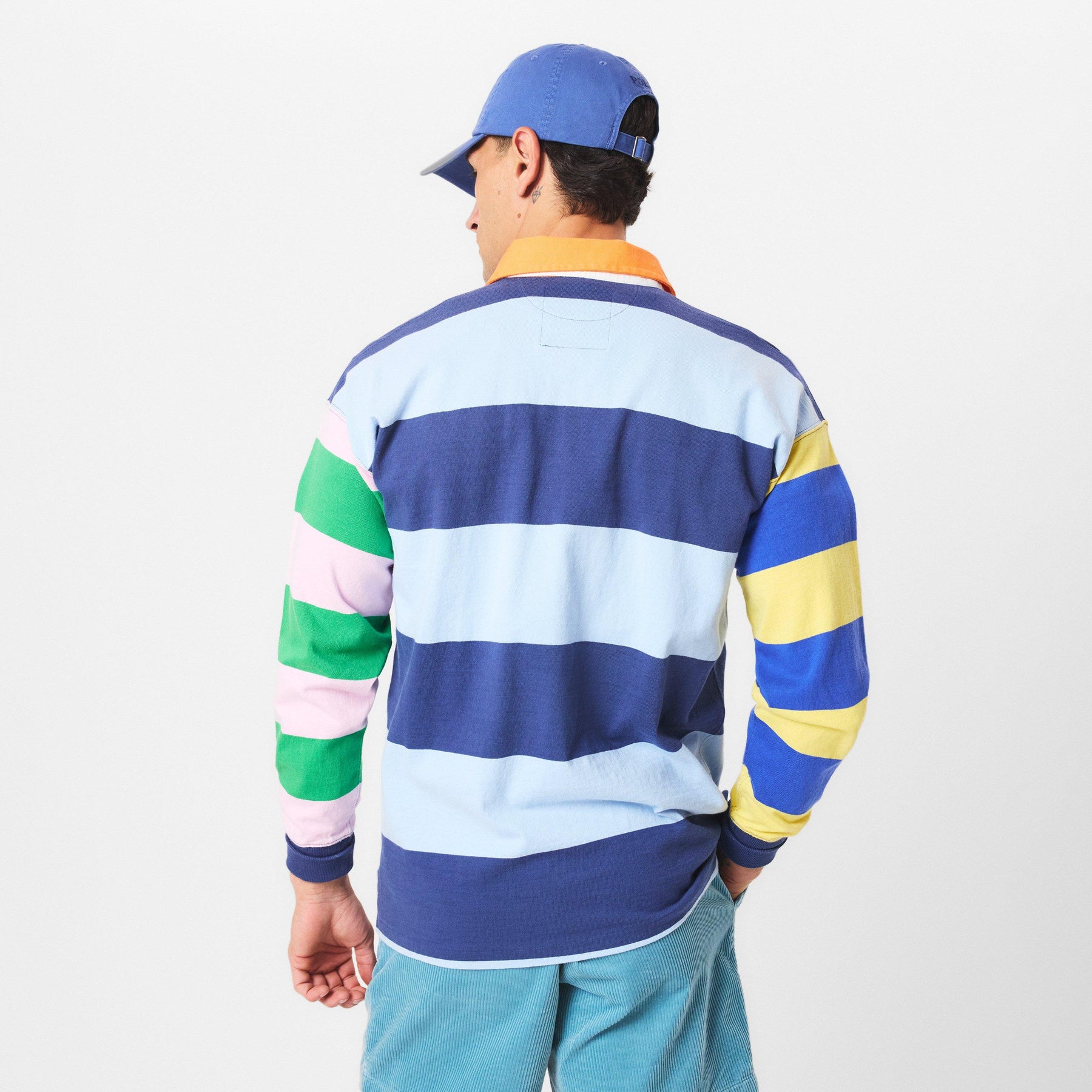 Men's Multi-Stripe Rugby Polo Shirt