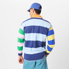 Men's Multi-Stripe Rugby Polo Shirt