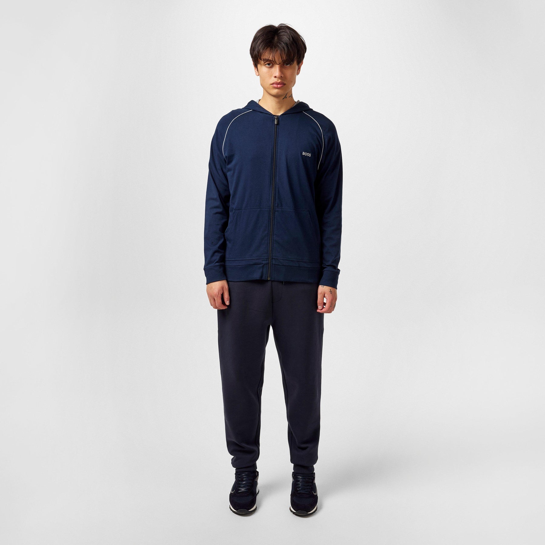 Men's MixMatch Zipped Hoodie, Full-Zip Closure