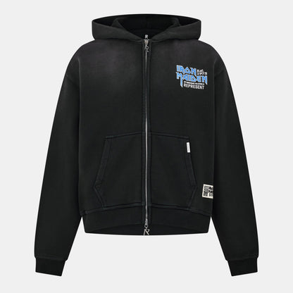 Men's x Iron Maiden Anniversary Zip-Up Hoodie, Bold Chest Logo Print