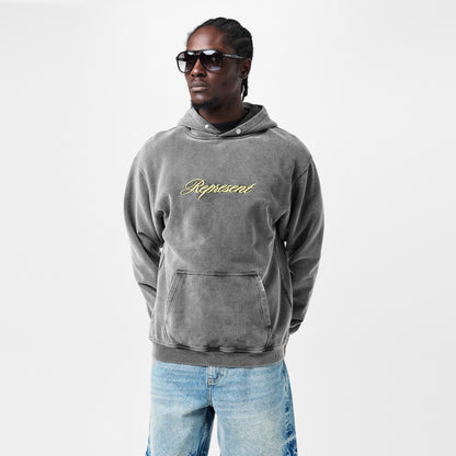 Script Cotton Long Sleeve Over the Head Hoodie