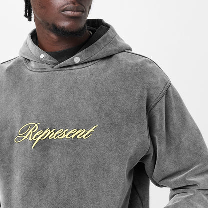 Script Cotton Long Sleeve Over the Head Hoodie