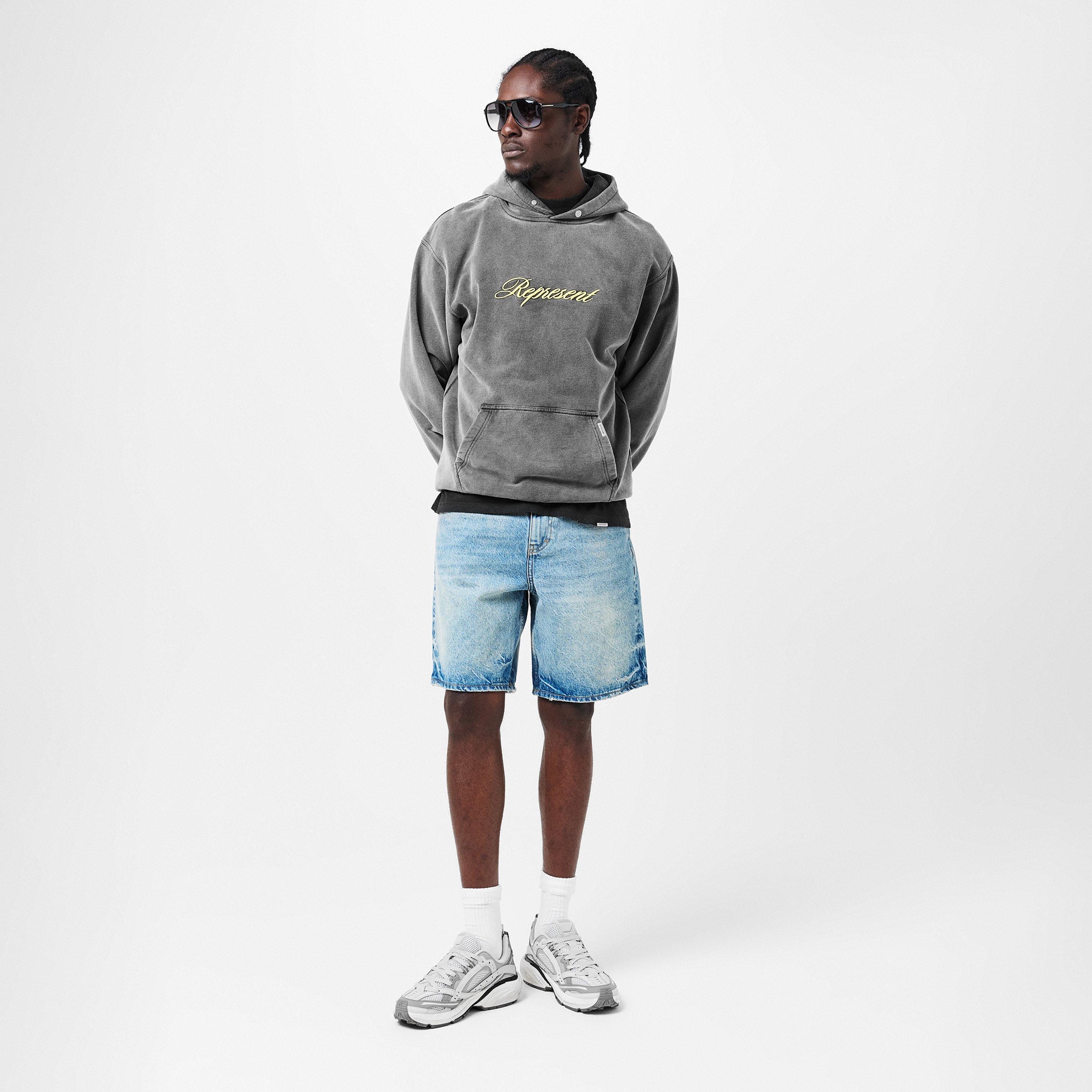 Script Cotton Long Sleeve Over the Head Hoodie