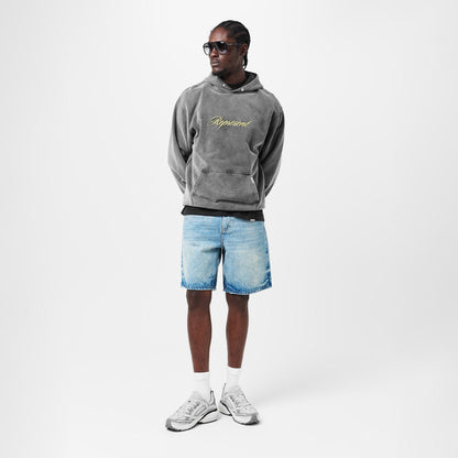 Script Cotton Long Sleeve Over the Head Hoodie