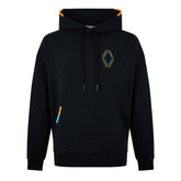 Cross-Embroidered Drawstring Hoodie