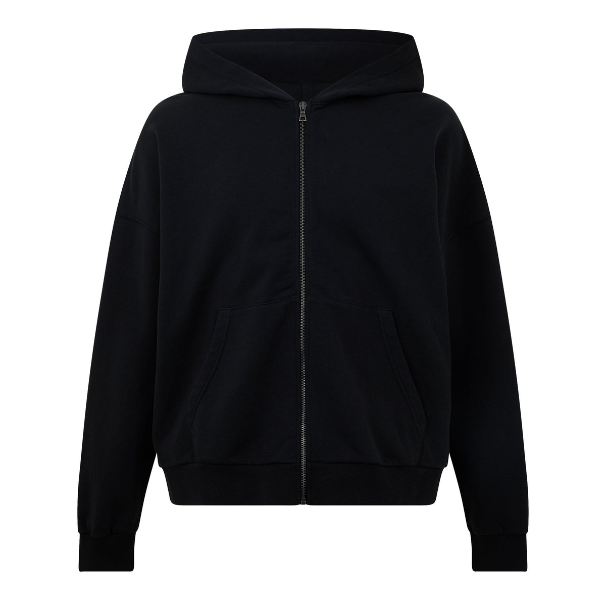 Curved Logo Zip Hoodie