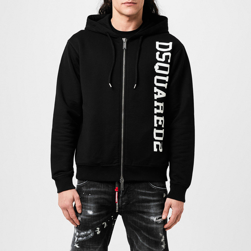 Logo Print Zip Hoodie