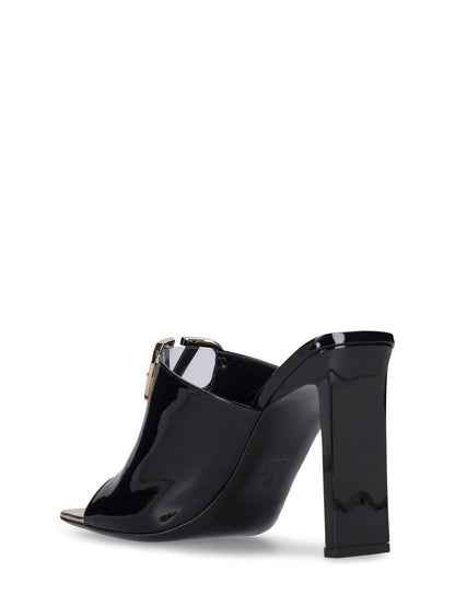 Valentino Garavani Valentino Garavani 100mm Vlogo patent leather sandals - Size: UK 3 Heels | Shop From The Mirage