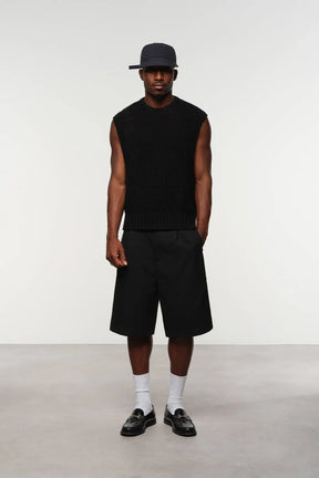 Moss stitch knitted vest