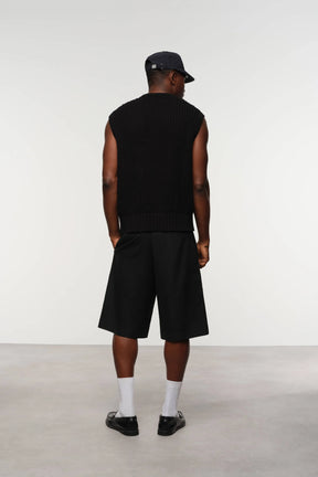 Moss stitch knitted vest