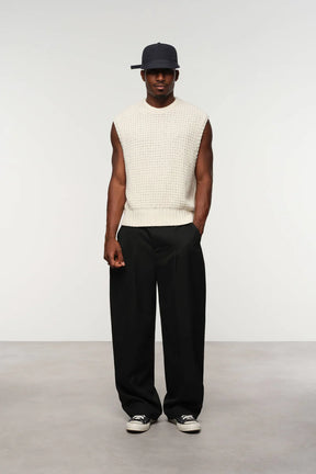 moss stitch knitted vest