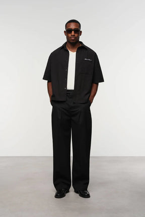 Cropped Seersucker Summer Shirt