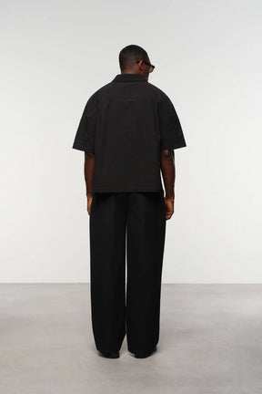 Cropped Seersucker Summer Shirt