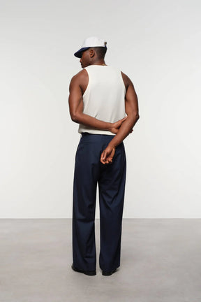 Relaxed Belted Wool-Blend Trousers