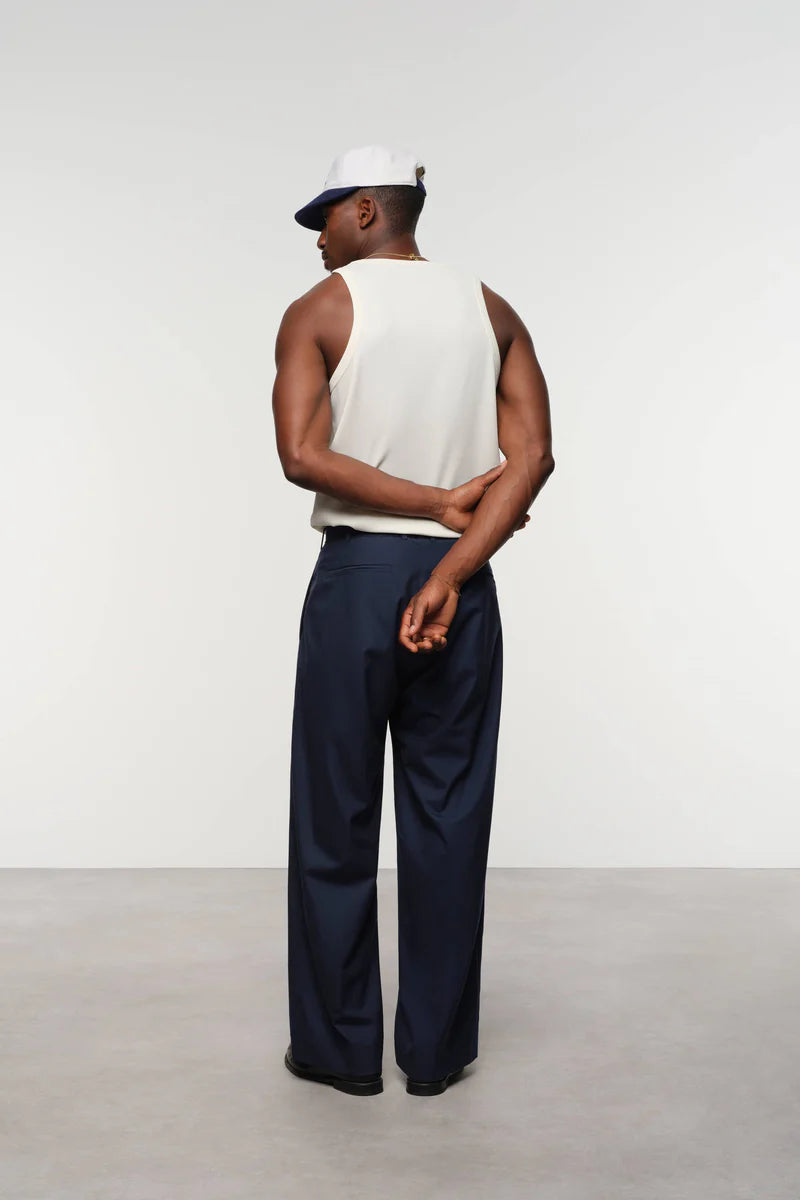 Relaxed Belted Wool-Blend Trousers
