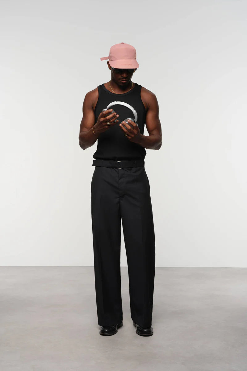 Relaxed Belted Wool-Blend Trousers