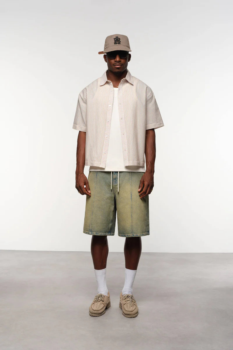 Striped Seersucker Summer Shirt