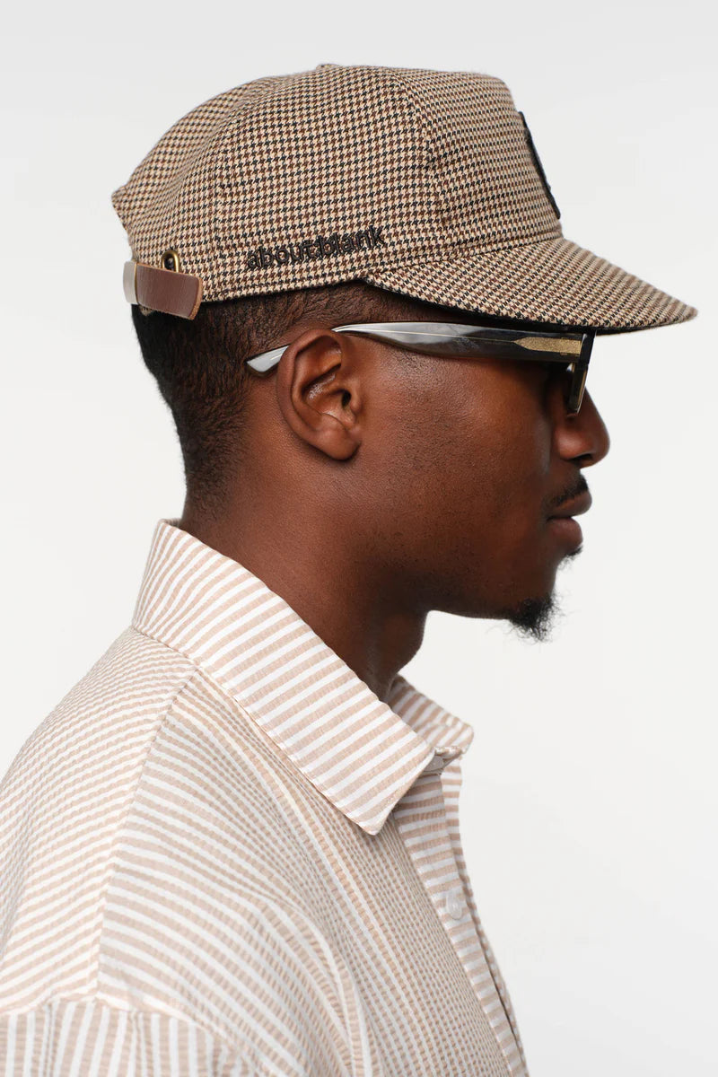 Monogram wool cap - puppytooth