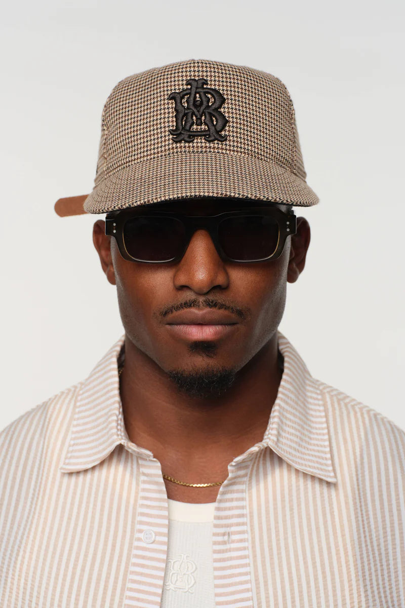 Monogram wool cap - puppytooth