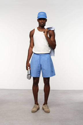 Minimal Seersucker Swim Shorts