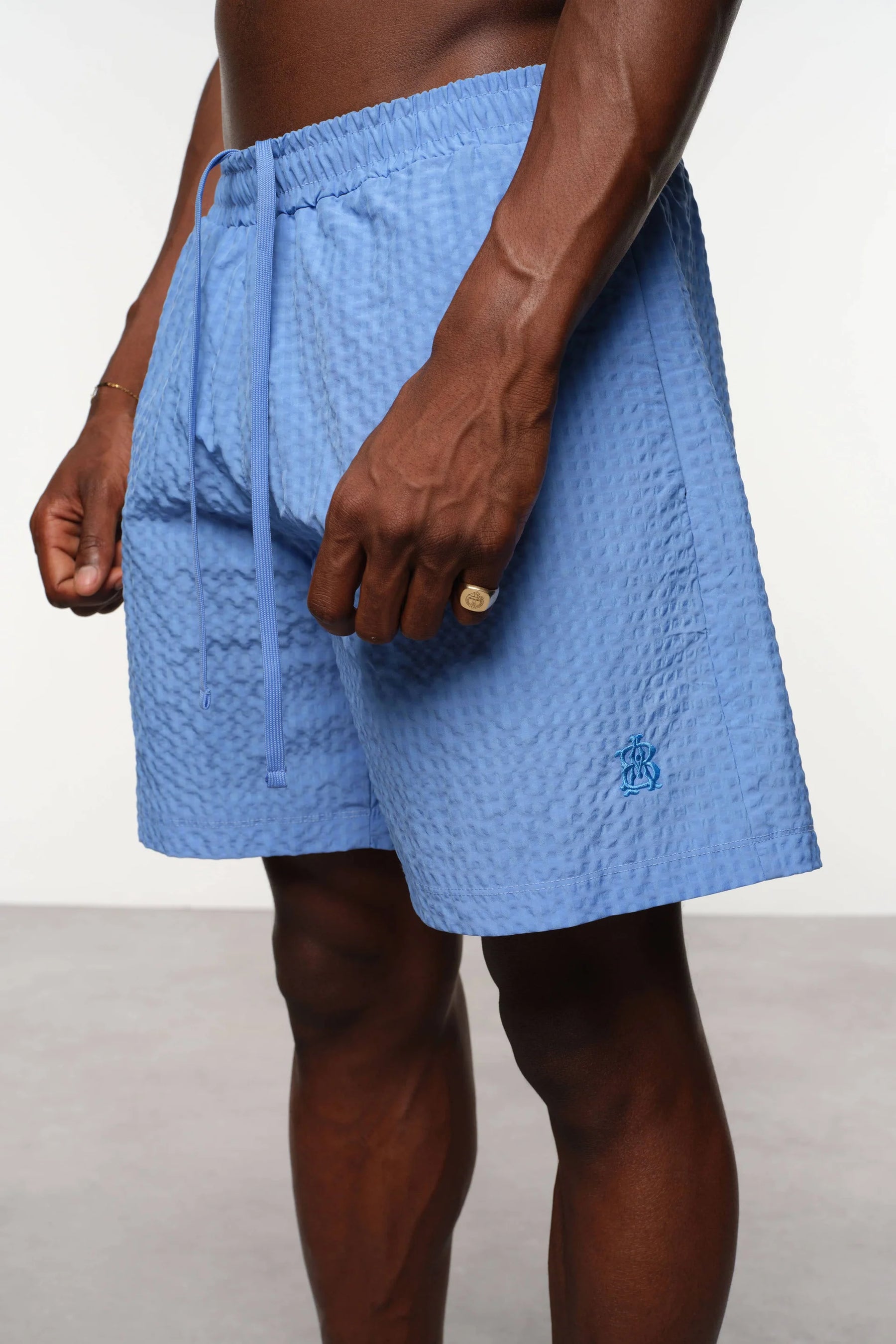 Minimal Seersucker Swim Shorts