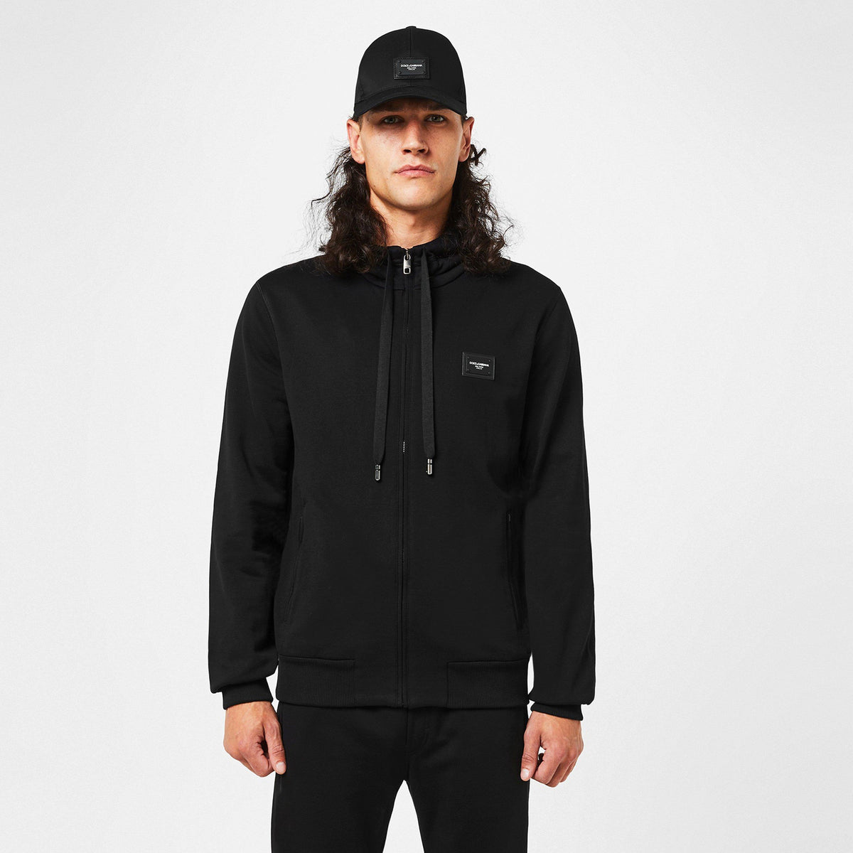 Rubber Plate Zip Hoodie