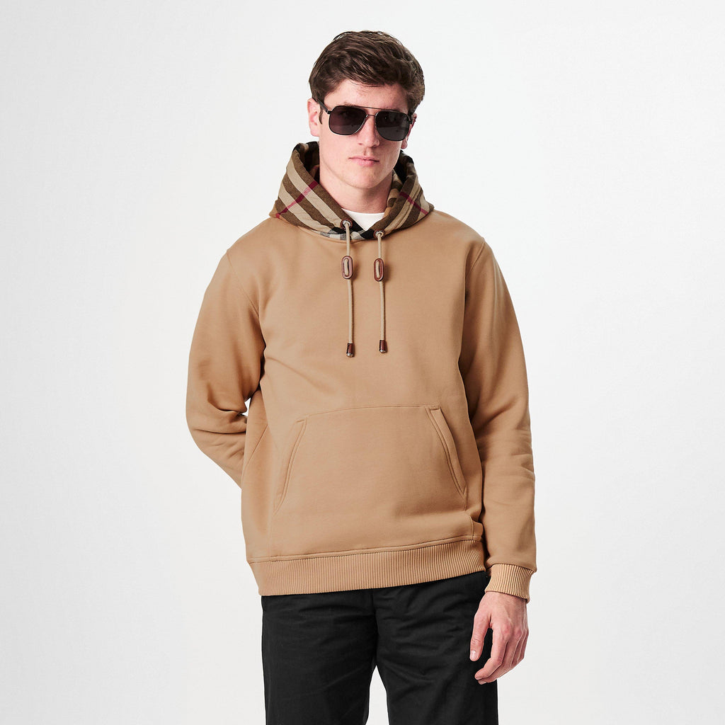 Men's Check Cotton Hoodie