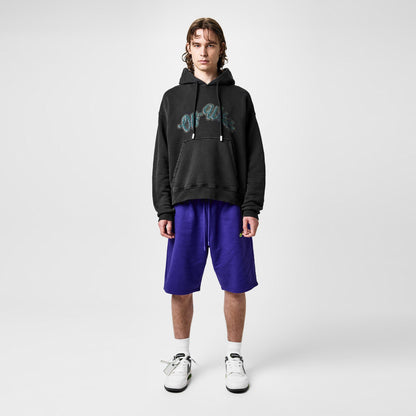 Bacchus Skate Distressed Print Cotton Long Sleeve Hoodie